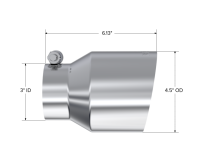 MBRP - MBRP Exhaust pT5180 MBRP Universal Stainless Steel Dual Wall Tip 4.5in OD/3in Inlet/6.13in L - Image 2