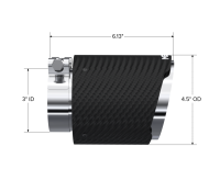 MBRP - MBRP Exhaust pT5180CF MBRP Universal Carbon Fiber Dual Wall Tip 4.5in OD/3in Inlet/6.13in L - Image 4