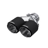 MBRP - MBRP Exhaust pT5182CF MBRP 3in ID / Dual 4in OD Out Staggered L 9.87in / R 9.37in Dual Wall Carbon Fiber Univ Exhaust Tip - Image 1