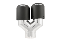 MBRP - MBRP Exhaust pT5182CF MBRP 3in ID / Dual 4in OD Out Staggered L 9.87in / R 9.37in Dual Wall Carbon Fiber Univ Exhaust Tip - Image 4