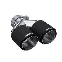 MBRP - MBRP Exhaust pT5183CF MBRP 3in ID / Dual 4in OD Out Staggered L 9.37in / R 9.87in Dual Wall Carbon Fiber Univ Exhaust Tip - Image 1