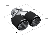 MBRP - MBRP Exhaust pT5183CF MBRP 3in ID / Dual 4in OD Out Staggered L 9.37in / R 9.87in Dual Wall Carbon Fiber Univ Exhaust Tip - Image 5