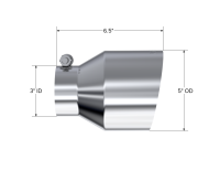 MBRP - MBRP Exhaust pT5184 MBRP Universal T304 Stainless Steel Tip, 3in ID / 5in OD Out / 6.5in Length / Angle Cut Single Wall - Image 2