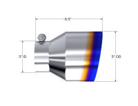 MBRP - MBRP Exhaust pT5184BE MBRP T304 Stainless Steel Burnt End Angle Cut Exhaust Tip - 3in. ID / 5in. OD / 6.5in. Length - Image 2