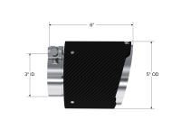 MBRP - MBRP Exhaust pT5184CF MBRP Universal Carbon Fiber Tip, 3in. ID./5in. OD./ 6.13in L. Angle Cut Dual Wall - Image 3