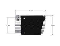 MBRP - MBRP Exhaust pT5188CF MBRP Universal Carbon Fiber Tip 3in ID / 4in OD Out / 6.13in Length Angle Cut Dual Wall - Image 4
