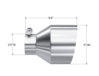 MBRP - MBRP Exhaust pT5190 MBRP Universal T304 Stainless Steel Tip 2.5in ID / 5in OD Out / 6.5in Length Angle Cut Single Wall - Image 4