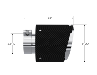 MBRP - MBRP Exhaust pT5190CF MBRP Universal Carbon Fiber Tip 2.5in ID / 5in OD Out / 6.5in Length Angle Cut Dual Wall - Image 4