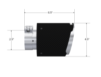 MBRP - MBRP Exhaust pT5191CF MBRP Universal Carbon Fiber Tip 2.5in ID / 4.5in OD Out / 6.5in Length Angle Cut Dual Wall - Image 2
