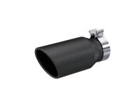MBRP - MBRP Exhaust pT5196BLK MBRP Universal Tip 4.5in OD / 3.2in Inlet / 10in Length / Angled Cut Rolled End - Black - Image 1