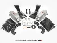 AMS - AMS ALP.23.09.0001-1 AMS Performance 13-15 Porsche 911 Turbo/Turbo S (991.1) Alpha Intercooler Kit w/Carbon Fiber Shrouds - Image 1