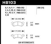 Hawk Performance - Hawk Performance kHB103B.590 Hawk 1975-1975 Buick Apollo SR HPS 5.0 Front Brake Pads - Image 3