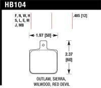 Hawk Performance - Hawk Performance kHB104W.485 Hawk Wilwood DL Single Outlaw w/0.156in Center Hole DTC-30 Race Pads - Image 4
