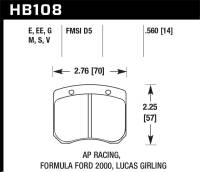 Hawk Performance - Hawk Performance kHB108E.560 Hawk AP Racing 14mm Blue 9012 Race Brake Pads - Image 4