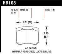 Hawk Performance - Hawk Performance kHB108S.560 Hawk AP Racing / FF 2000 HT-10 Race Brake Pads - Image 1
