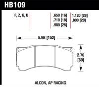 Hawk Performance - Hawk Performance kHB109U.710 Hawk Alcon TA-6 / AP Racing CP5060-2/3/4/5ST /  AP Racing CP5555 / Rotora FC6 DTC-70 Race Brake Pads - Image 5