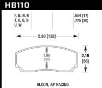 Hawk Performance - Hawk Performance kHB110E.654 Hawk AP Racing CP3307/CP5040-5S4/(Essex) CP5200 (SC250) Caliper Blue 9012 Race Brake Pads - Image 4
