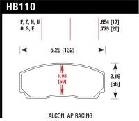 Hawk Performance - Hawk Performance kHB110G.775 Hawk AP CP2279 / CP3788 / CP3789 / CP5835 / CP5880 / CP5830 (SC430) Caliper DTC-60 Race Brake Pads - Image 4