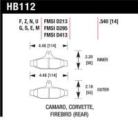Hawk Performance - Hawk Performance kHB112E.540 Hawk 84-96 Corvette /88.5-97 Pontiac Firebird Blue 9012 Race Rear Brake Pad - Image 2