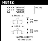Hawk Performance - Hawk Performance kHB112N.540 Hawk 84-96 Corvette /88.5-97 Pontiac Firebird HP+ Street Rear Brake Pad - Image 2