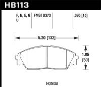 Hawk Performance - Hawk Performance kHB113F.590 Hawk Honda/ Acura 88-91 Civic Wagon/90-91CRX Si/ 88-90 Prelude S HPS Street Front Brake Pads - Image 4