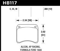 Hawk Performance - Hawk Performance kHB117M.380 Hawk AP Racing CP3696 Black Race Brake Pads - Image 2