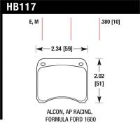 Hawk Performance - Hawk Performance kHB117M.380 Hawk AP Racing CP3696 Black Race Brake Pads - Image 3