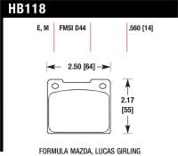 Hawk Performance - Hawk Performance kHB118E.560 Hawk Alcon 4R-Type / Alcon R-Type (Short Profile) Blue 9012 Race Brake Pads - Image 3