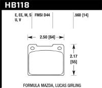 Hawk Performance - Hawk Performance kHB118m.560 Hawk 1978 Volvo 242 Black Race Front Brake Pads - Image 4