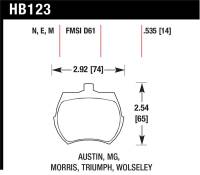 Hawk Performance - Hawk Performance kHB123E.535 Hawk 66-79 MG Midget / 75-80 Triumph TR7 Blue 9012 Front Race Brake Pads - Image 2