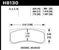 Hawk Performance - Hawk Performance kHB130U1.018 Hawk Universal Brembo DTC-70 Race Brake Pads Thickness 1.018 - Image 4