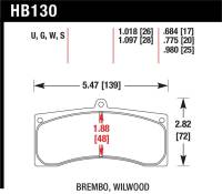 Hawk Performance - Hawk Performance kHB130U.980 Hawk Brembo X9 060 71/74 / Brembo XA4 D3 01/04 / Wilwood Integra IP Racing DTC-70 Brake Pads - Image 4