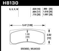 Hawk Performance - Hawk Performance kHB130U.980 Hawk Brembo X9 060 71/74 / Brembo XA4 D3 01/04 / Wilwood Integra IP Racing DTC-70 Brake Pads - Image 5