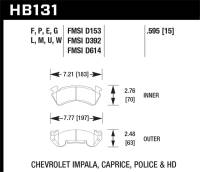 Hawk Performance - Hawk Performance kHB131M.595 Hawk 79-84 Chevrolet C20/C30/G30/K20 Black Race Front Brake Pads - Image 1