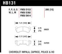Hawk Performance - Hawk Performance kHB131M.595 Hawk 79-84 Chevrolet C20/C30/G30/K20 Black Race Front Brake Pads - Image 4