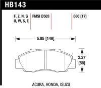 Hawk Performance - Hawk Performance kHB143N.680 Hawk 97-01 Honda Prelude HP+ Street Front Brake Pads - Image 4