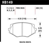Hawk Performance - Hawk Performance kHB149G.505 Hawk 94-00 Mazda Miata / 01-03 Miata w/ Standard Suspension DTC-60 Race Front Brake Pads (D635) - Image 5