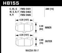Hawk Performance - Hawk Performance kHB155D.580 Hawk 88-89 Mazda RX-7 1.3L 10th Anniversary 4 Piston Caliper Front ER-1 Brake Pads - Image 1