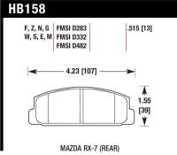 Hawk Performance - Hawk Performance kHB158B.515 Hawk 2003-2005 Mazda 6 HPS 5.0 Rear Brake Pads - Image 2