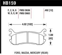 Hawk Performance - Hawk Performance kHB159B.492 Hawk 2002-2004 Chevrolet Venture (FWD) HPS 5.0 Rear Brake Pads - Image 2
