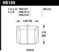 Hawk Performance - Hawk Performance kHB169S.560 Hawk Nissan 810/240Z/260Z/280Z/620 / Toyota Corona/Cressida/Crown/PU HT-10 Front Race Brake Pads - Image 3