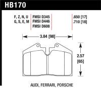 Hawk Performance - Hawk Performance kHB170U.650 Hawk 89-94 Porsche 911 / 86-94 944 / 93 & 95 968 Front & Rear DTC-70 Race Brake Pads - Image 4