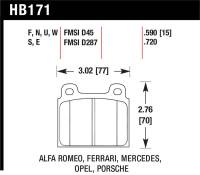 Hawk Performance - Hawk Performance kHB171E.590 Hawk 69-77 & 84-89 Porsche 911 Blue 9012 Front Race Brake Pads - Image 2