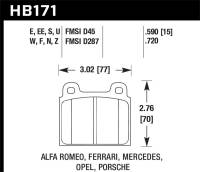 Hawk Performance - Hawk Performance kHB171E.590 Hawk 69-77 & 84-89 Porsche 911 Blue 9012 Front Race Brake Pads - Image 5