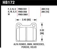 Hawk Performance - Hawk Performance kHB172E.595 Hawk Alfa Romeo / Audi / Opel / Porsche / Saab / VW Blue 9012 Front Race Brake Pads - Image 5
