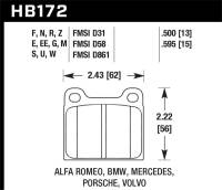 Hawk Performance - Hawk Performance kHB172G.595 Hawk 63-65 Porsche 356 Front /  69-83 911 / 64-72 912 Rear DTC-60 Race Brake Pads - Image 5
