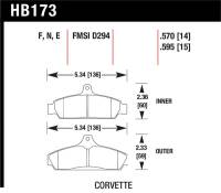 Hawk Performance - Hawk Performance kHB173F.570 Hawk 84-87 Chevy Corvette 5.7 HPS Street Front Brake Pads - Image 3