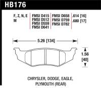 Hawk Performance - Hawk Performance kHB176F.614 Hawk SRT4 HPS Street Rear Brake Pads - Image 3