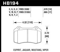 Hawk Performance - Hawk Performance kHB194B.570 Hawk 2005-2005 Volvo S40 I HPS 5.0 Rear Brake Pads - Image 4