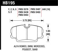 Hawk Performance - Hawk Performance kHB195E.640 Hawk 84-4/91 BMW 325 (E30) Blue 9012  Race Front Brake Pads - Image 1